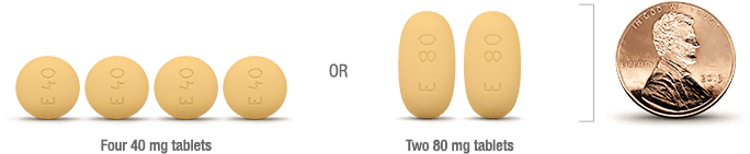 Xtandi (enzalutamide) tablet formulation taken as 160 mg orally, once daily. See Risk info.