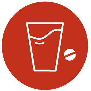 Oral administration icon. Xtandi (enzalutamide) Risk info.