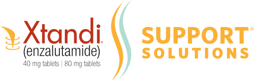 XTANDI Support Solutions logo. Xtandi (enzalutamide) Risk info.